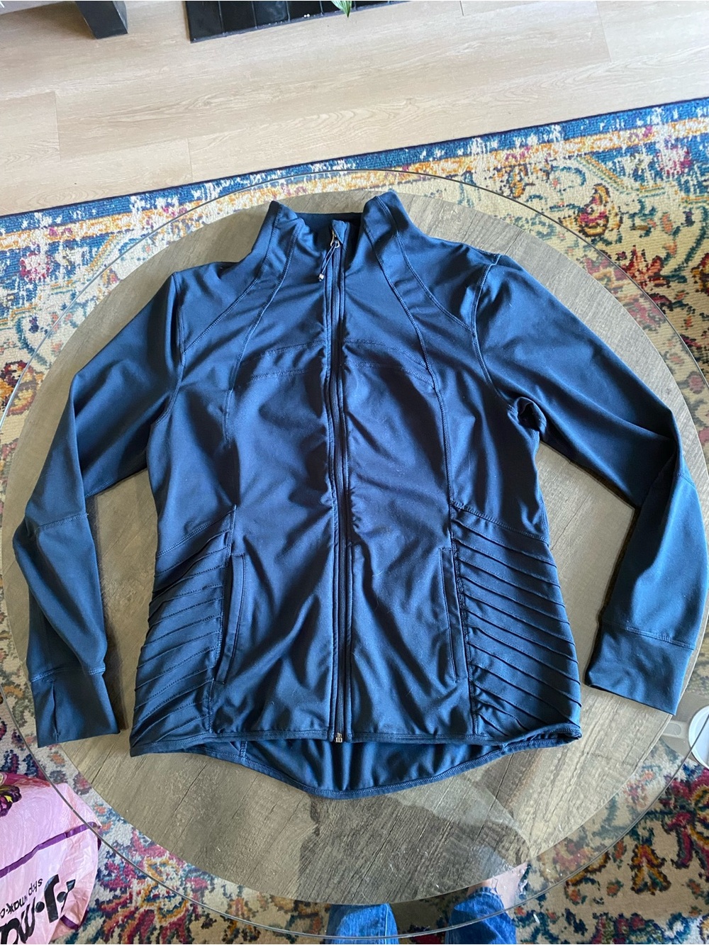 Tangerine Navy Zip-Up Utility Jacket